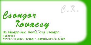 csongor kovacsy business card